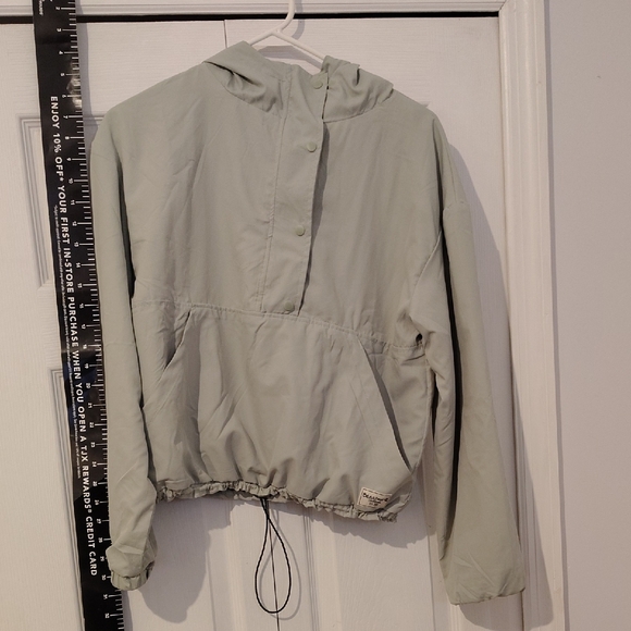 BearPaw Jackets & Blazers - BearPaw Women's Light Gray Light Green Utility Jacket Ladies Hooded Waterproof
